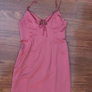 Pink orange midi dress